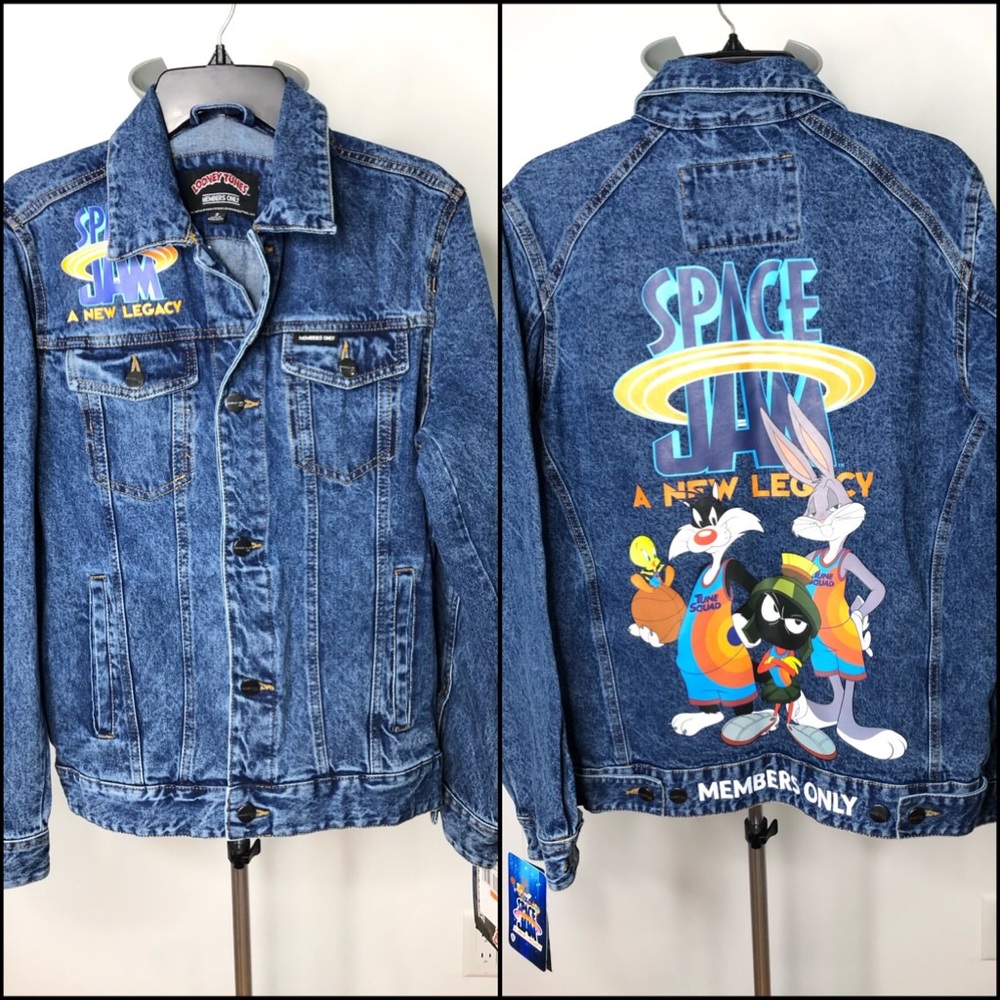 Members Only Looney Tunes Denim Jean Jacket Small